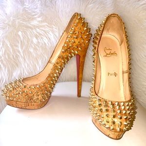 Christian Louboutin Cork Alti Spike Platform Pumps